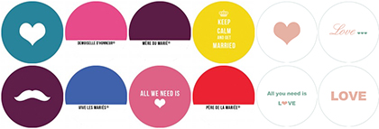 Idées badges mariage Idées badges mariage
