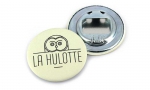 Décapsuleur rond sans anneau 56mm.
Visuel : 'Logo La Hulotte.'