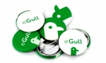 Panachage de badges ronds 32mm avec pelliculage mat.
Différents visuels : 'Logo eGull.'