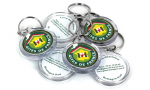 Panachage de porte-clés acryliques ronds 33mm.
Visuel : 'Logo Gîtes de France au recto et Loire-Atlantique/Bretagne Sud avec coordonnées au verso.'