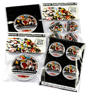 Exemples de packaging de badges