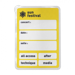 Badges tissus autocollants rectangulaires 100mm x 70mm personnalisés