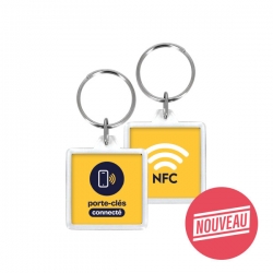 Porte-clés NFC acrylique carré personnalisé 32x32mm - deux faces