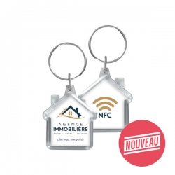Porte-clés NFC acrylique maisonnette personnalisé - deux faces
