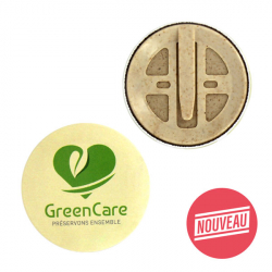 Découvrez nos badges bio 56mm avec clip Badges Ronds Biodégradables Personnalisés 56mm avec clip
