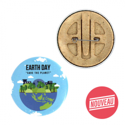 Découvrez nos badges bio 56mm avec épingle Badges Ronds Biodégradables Personnalisés 56mm avec épingle