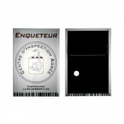 badges rectangles personnalisés 54mm x 80mm avec attache aimantée double
