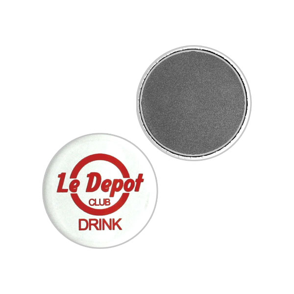 Badge rond personnalisé avec dos plat 32mm pour attache aimantée ronde