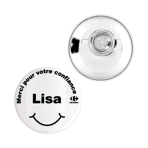 Badges Ronds Personnalisés 45mm avec Attache Aimantée Simple