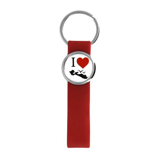 Porte-clés silicone lanière rouge 25mm